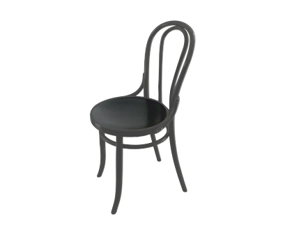Kaffeehausstuhl "Wien schwarz" runde Rückenlehne runde Sitzfläche 